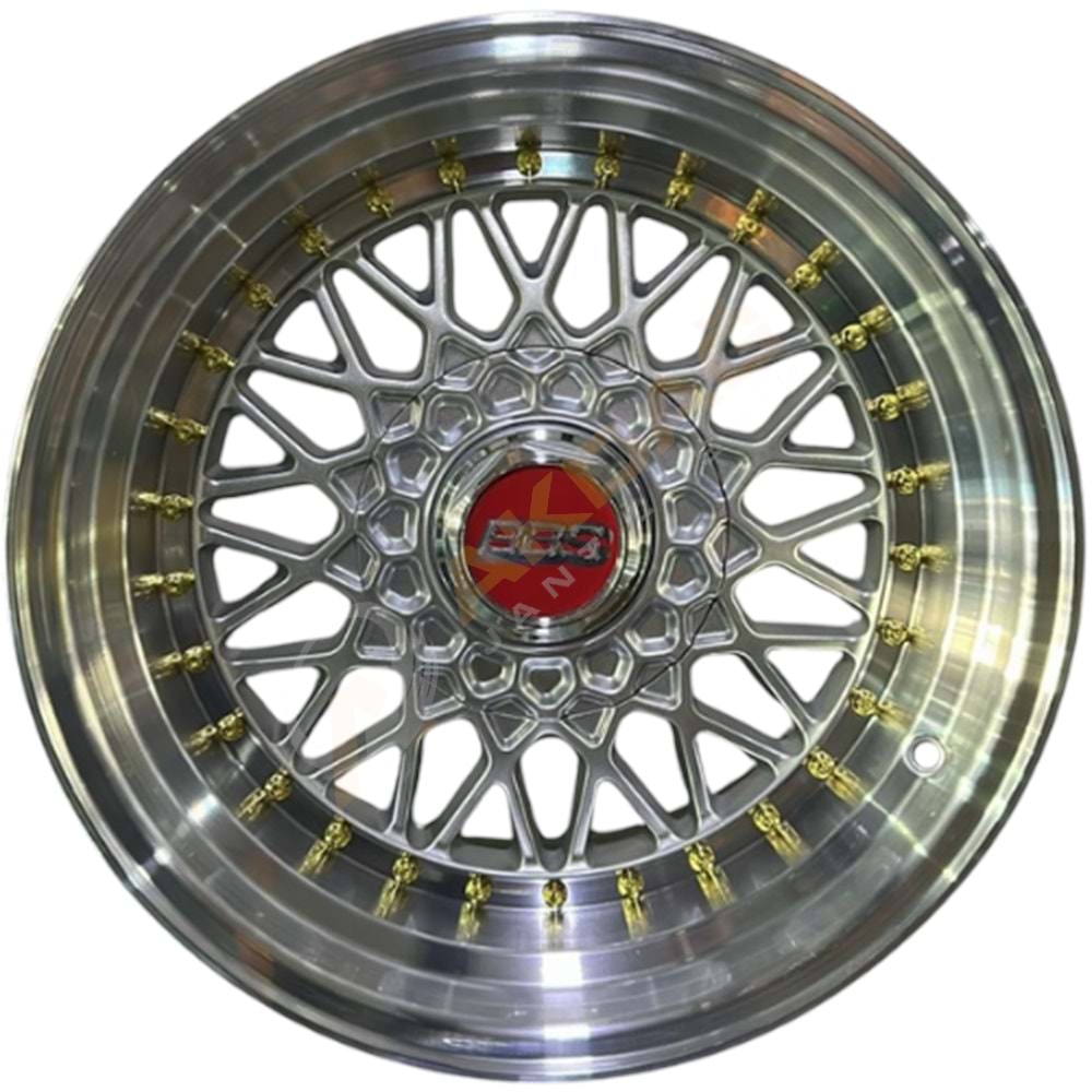 16X10 JANT BK 942 4X100 ET12 73,1 SILVER LIP. MAC+GOLD RIVETS
