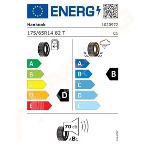 175/65/14 82T K435 KINERGY ECO 2 HANKOOK
