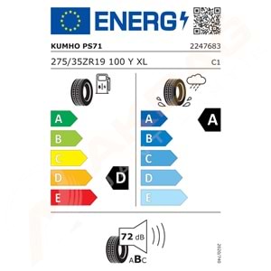 275/35/19 100Y XL PS71 KUMHO