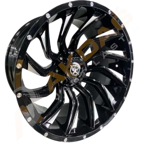22X12 JANT R1W 221208 6X139,7 ET44 110 BLACK MİLLİNG